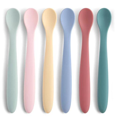 6 PCS Silicone Baby Feeding Spoons